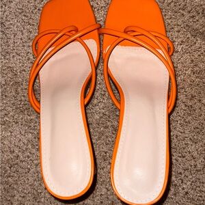 Women’s Strappy Slide Sandals - Orange